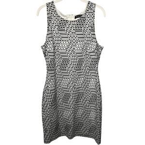 Guess Los Angeles Black & White Striped Abstract Sleeveless Dress Women's 10